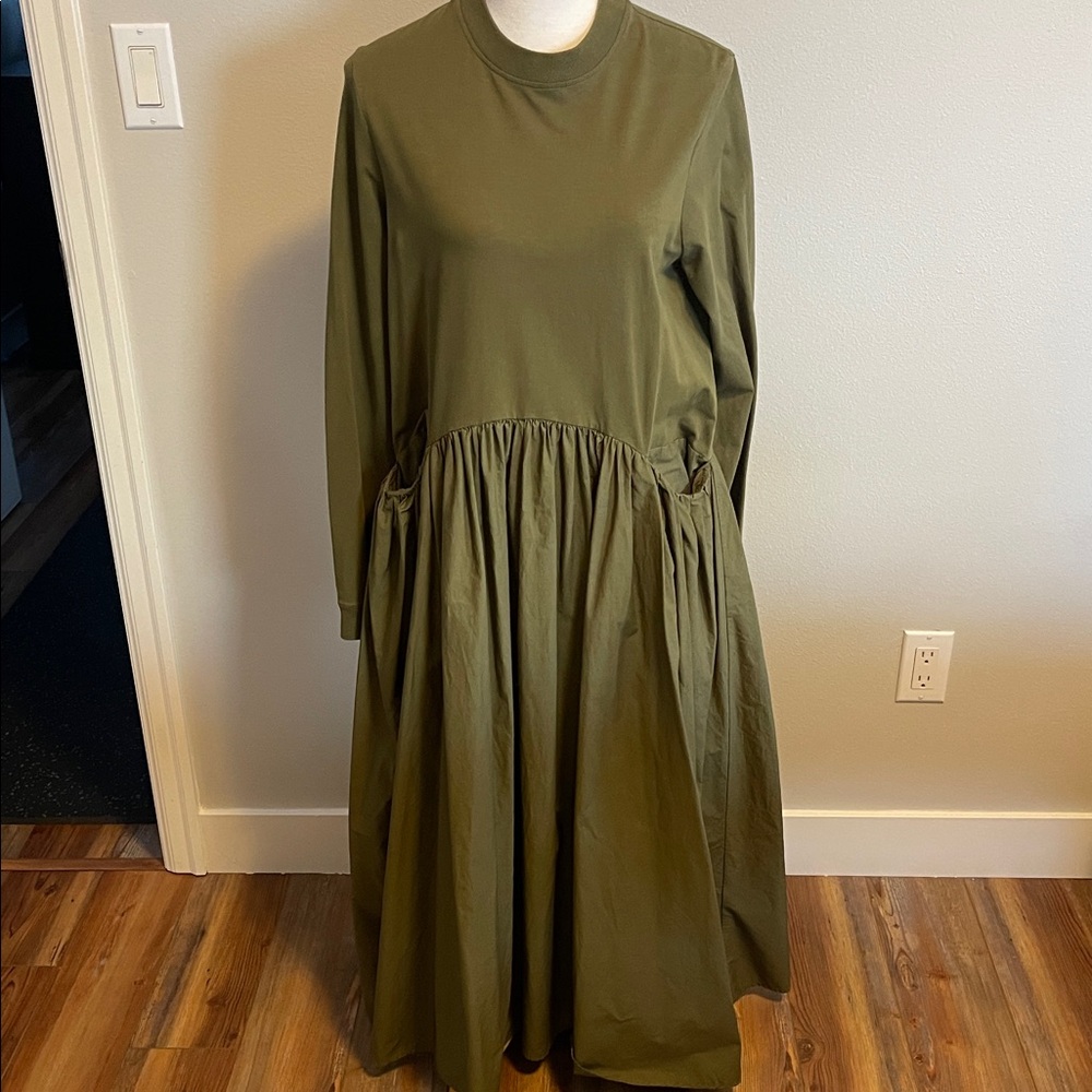 COS Khaki Maxi Dress with Pockets